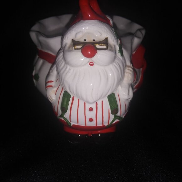 Omnibus Santa Candle Holder Christmas Holly Berry Candle Holder Holiday Decor - Picture 2 of 9